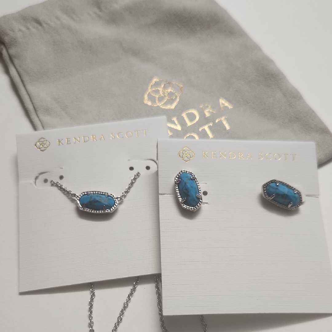 Kendra Scott Ellie Stud Earings And Necklace Set